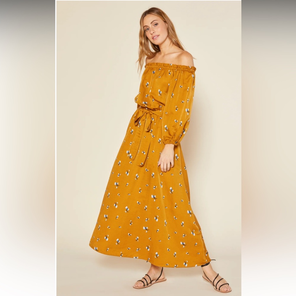 Outerknown Golden State Aegean Wildflower cotton silk maxi dress